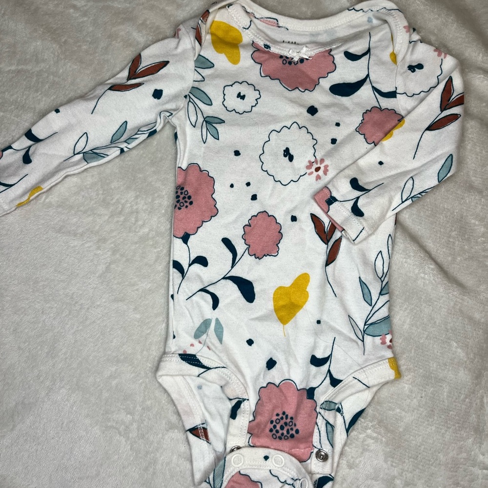 long sleeve floral onesie